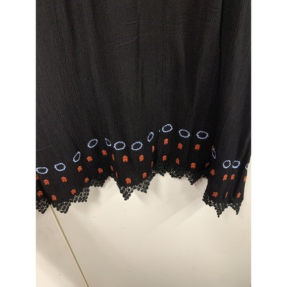 Honey belle Embroidered Black Mini‎ Dress Boho Style Size Small - Picture 8 of 11